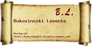 Bukovinszki Levente névjegykártya