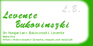 levente bukovinszki business card